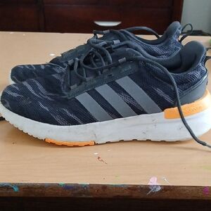 adidas Black and Gray Sneakers with Lace-Up Design and Signature Three-Stripes